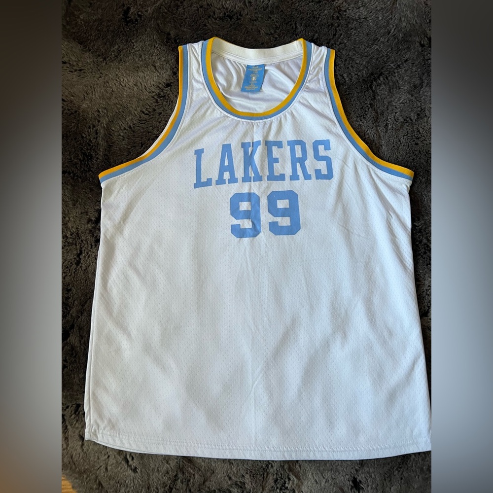 LAKERS WHITE BLUE BASKETBALL JERSEY SIZE XL